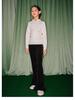 2025 New Chinese Style Girls' White Sweater - Thick Knit Base Layer for Autumn/Winter