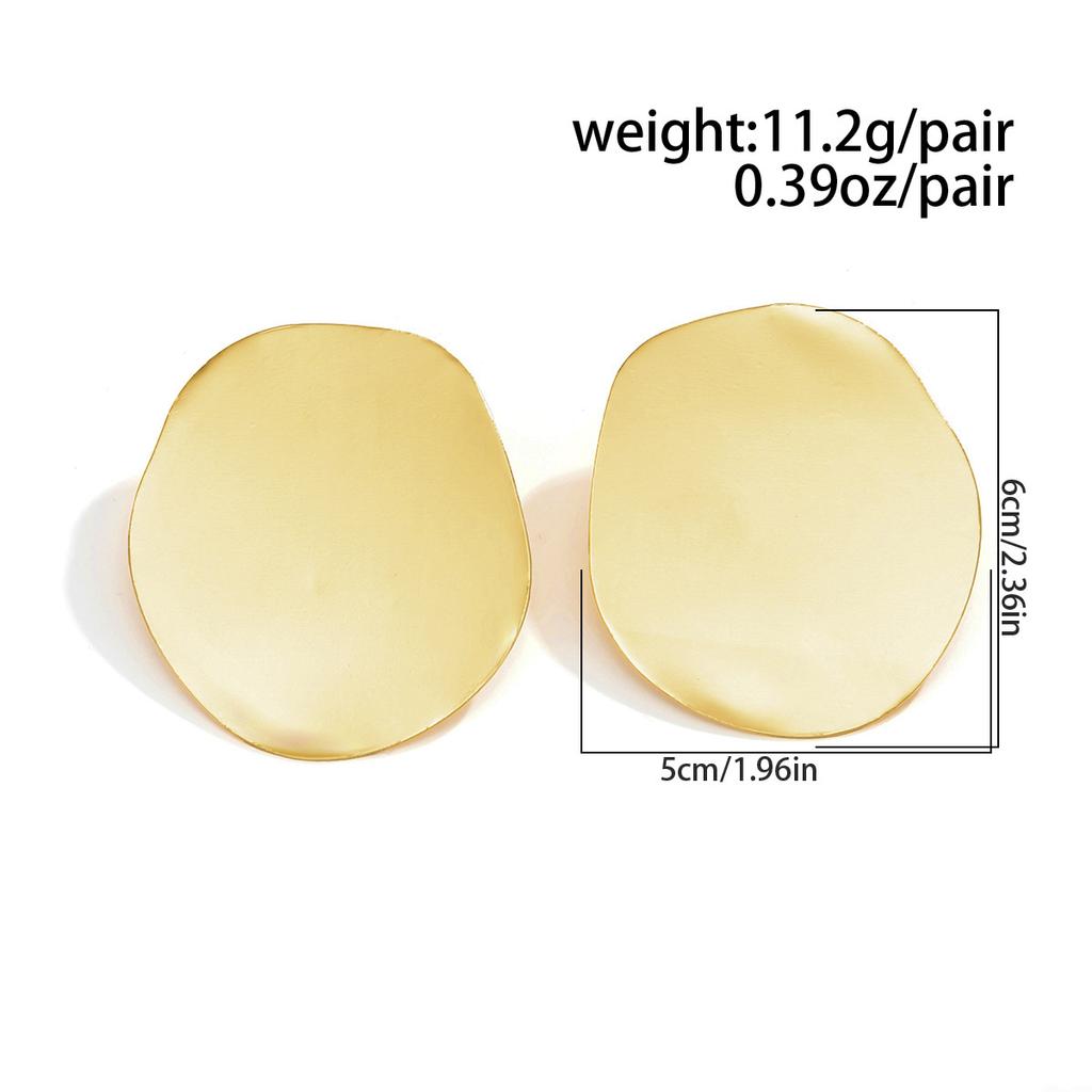 Design Pleated Three-dimensional Flower Coral Stud Earrings Ins Smooth Irregular Disc Earrings