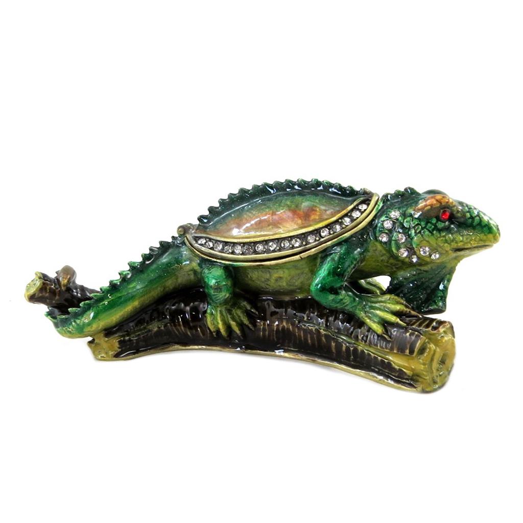 Les Trésors De Lily [P9433] - Schmuckschatulle 'Leguan' grün - 11x5x4 cm