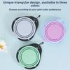 Portable Collapsible Dog Dish Double Bowl Pet Food Water Feeding Tray Pet Travel Feeder  Outdoor