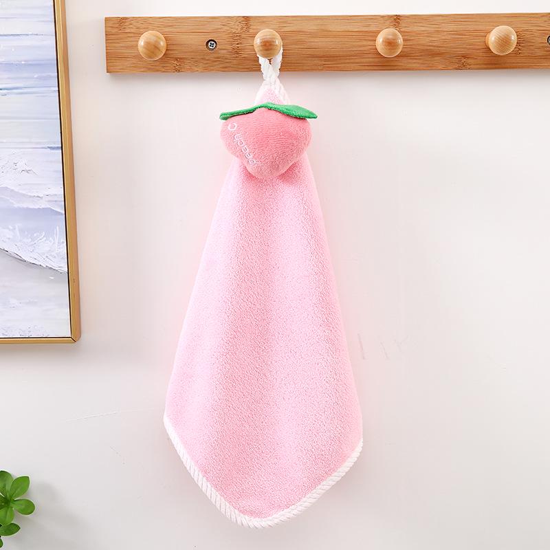 

Детское мультяшное полотенце для рук из кораллового флиса - Впитывающее воду, Креативный сувенирный подарок для свадеб и фестивалей. Peach Towel (Box Not Included)