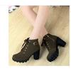 High Heeled Women Boots Cross Straps Short Boots Comfortable Waterproof Boots Warm Plus Size 42 Botas Femininas