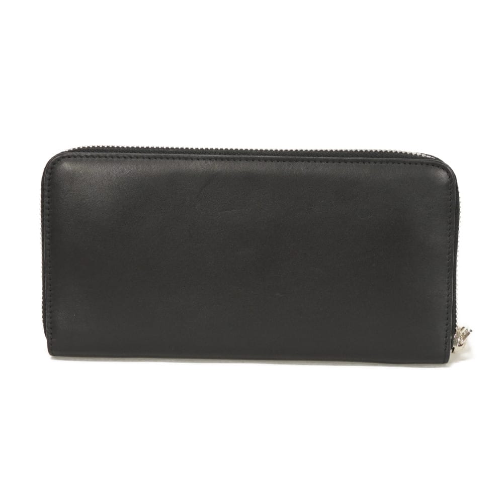 Used 12695 Zip Around Wallet 109N54.F13 7940 White Smooth Calfskin Zip Around Anagram Embossed Black Unisex from Japan
