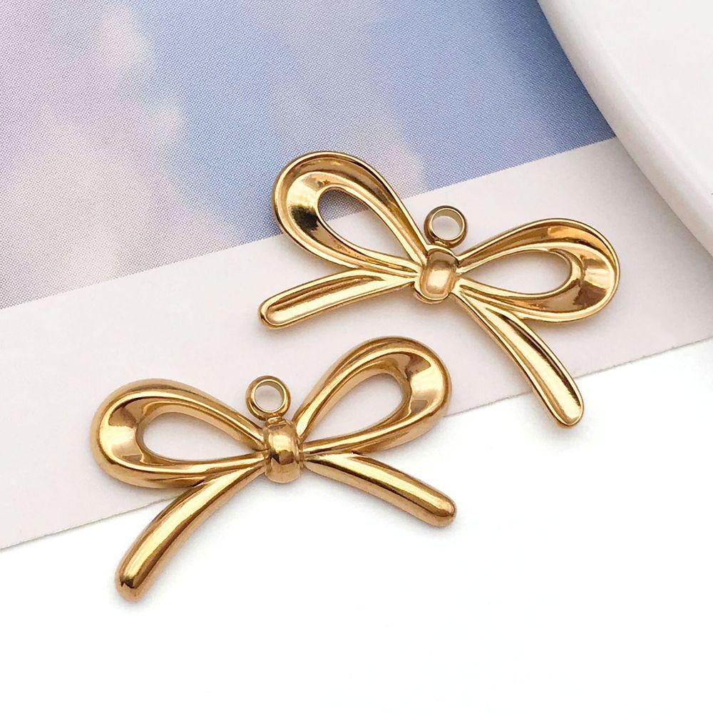 Stainless Steel Bow Pendant Charm for DIY Jewelry Bracelet/Necklace