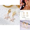 Ocean Theme Alloy Earrings With Starfish And Shell Motif For Women Vacation Fashion