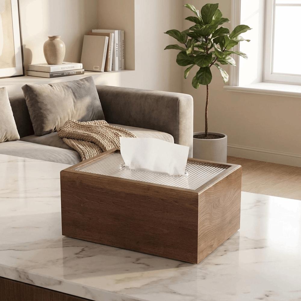 Wood Napkin Box Elegant Paper Towel Holder Minimalist Paper Box  Hotel Use