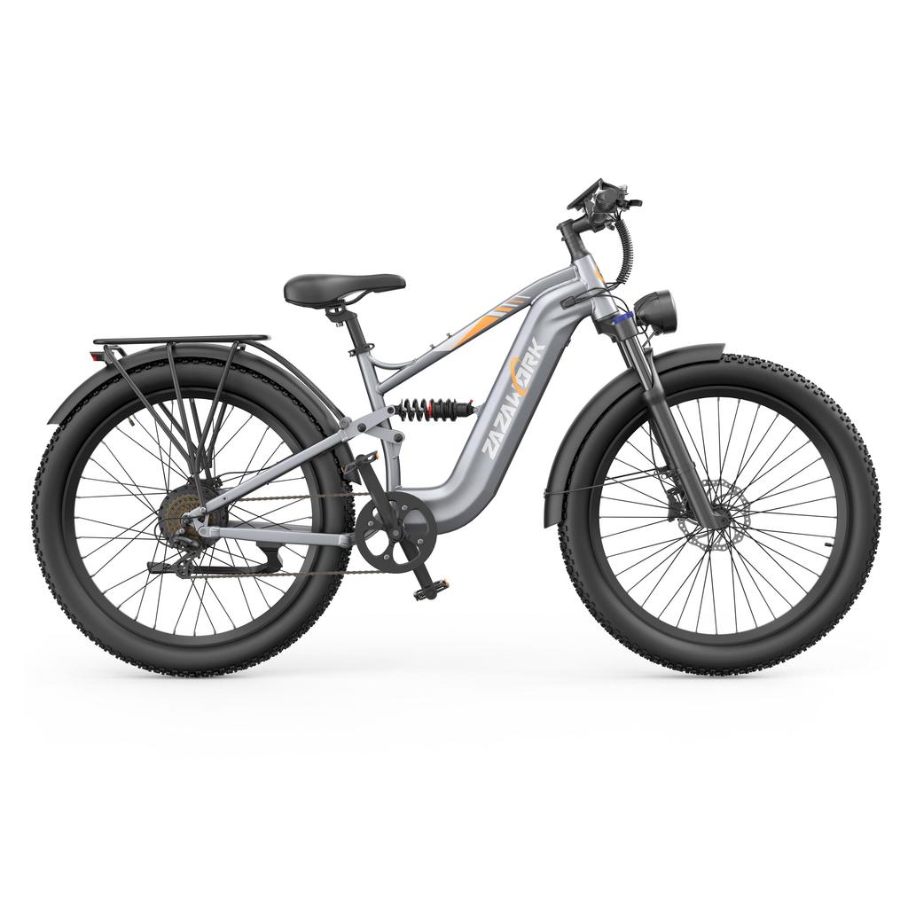 ZAZAWORK CF500: 1000W eats mountains. 48V20Ah lasts weeks. 27" tires grip hard. Two-seat e-bike