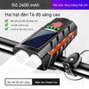 Solar Bicycle Light Bike Front Lamp With Horn Usb Rechargeable Power Display Waterproof Bike Flashlight Headlamp1Pc