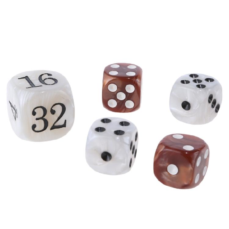 Elegant Pearlized Dices for Game Enthusiasts Acrylic Gaming Dices Accessories Classical Pearls Dices Set for Backgammon