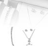 5Pcs Elegant Crystal Necklace Earrings Ring Bracelet Jewelry Sets For Women Princess Jewelry Bridal Wedding Set Valentine's Day