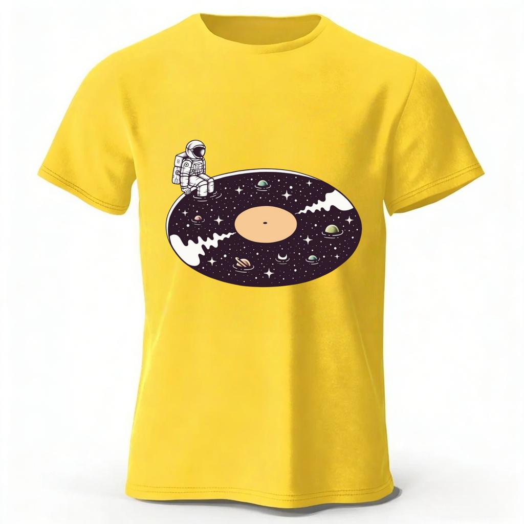 Summer New Universe Vinyl Record Music Pure Cotton Tshirt for Menwomen Fashion Casual Plus Size Loose Short Sleeved Soft Top