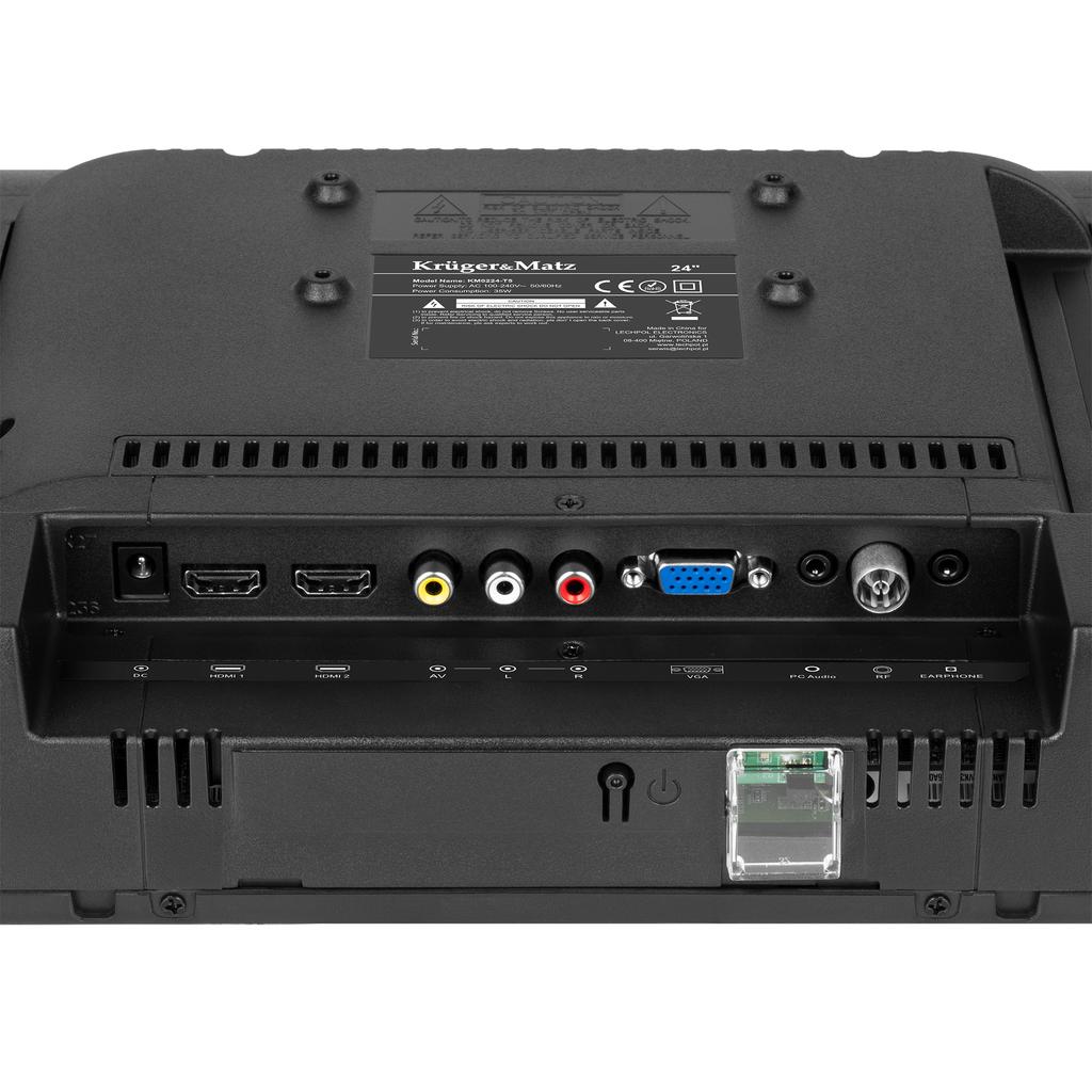 Telewizor Kruger&Matz 24" HD DVB-T2 H.265 HEVC   230/12V