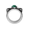 Gucci ring garden garden series wide inlaid tiger head frosted 925 silver malachite Silver 10