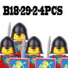 Medieval Military Knight Soldier Figures Building Blocks Ancient Lion Castle Army Guard Infantry Shield Flag Weapons Bricks Toys