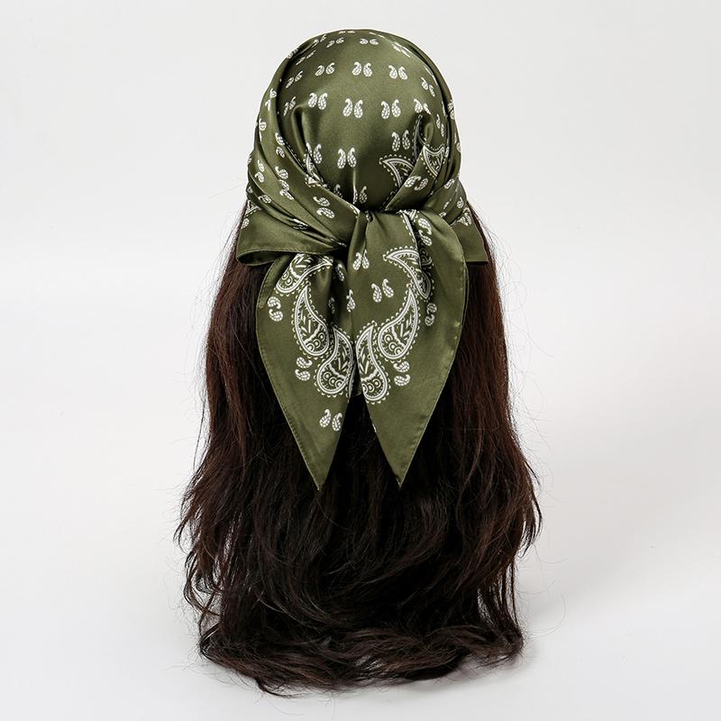 Fashion Print Silk Hairbands Scarf Women  Spring New Elagant Floral Bandana Neck Kerchief Head Bands Foulard Female Scarfs