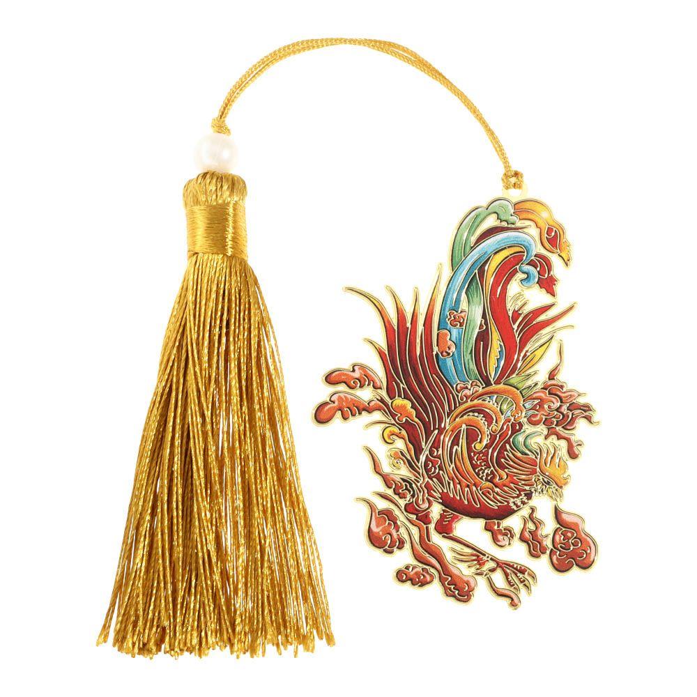 New Chinese Style Retro Mythical Bookmark With Tassel Creative Metal Hollow Dragon Tiger Book Clip Student Gift Office Supplies