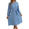 Women's Casual And Fashionable Long Sleeved Floral Print Pleated Skirt Dress Dress