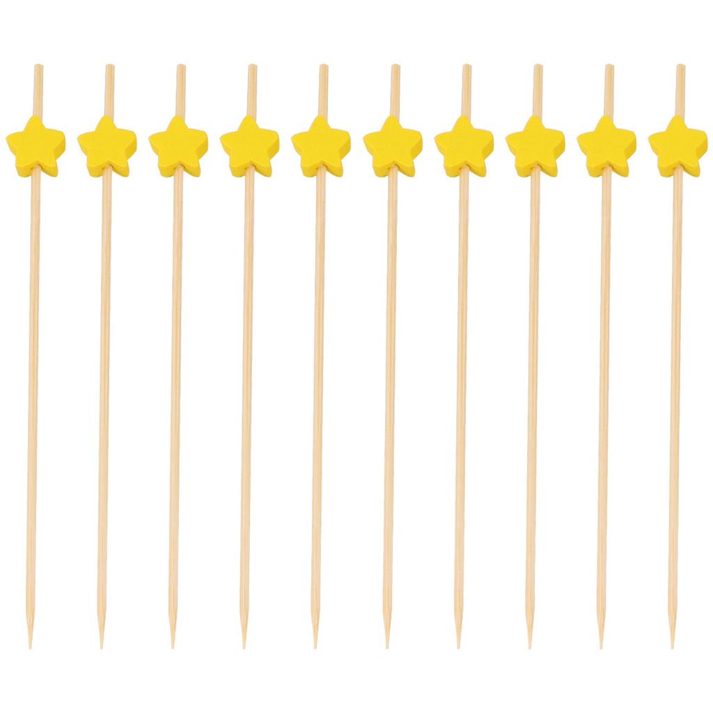 100Pcs Bamboo Picks Disposable Fruit Sticks Cocktail Food Forks Simple Stylish Party Supplies Picks Disposable Food Sticks