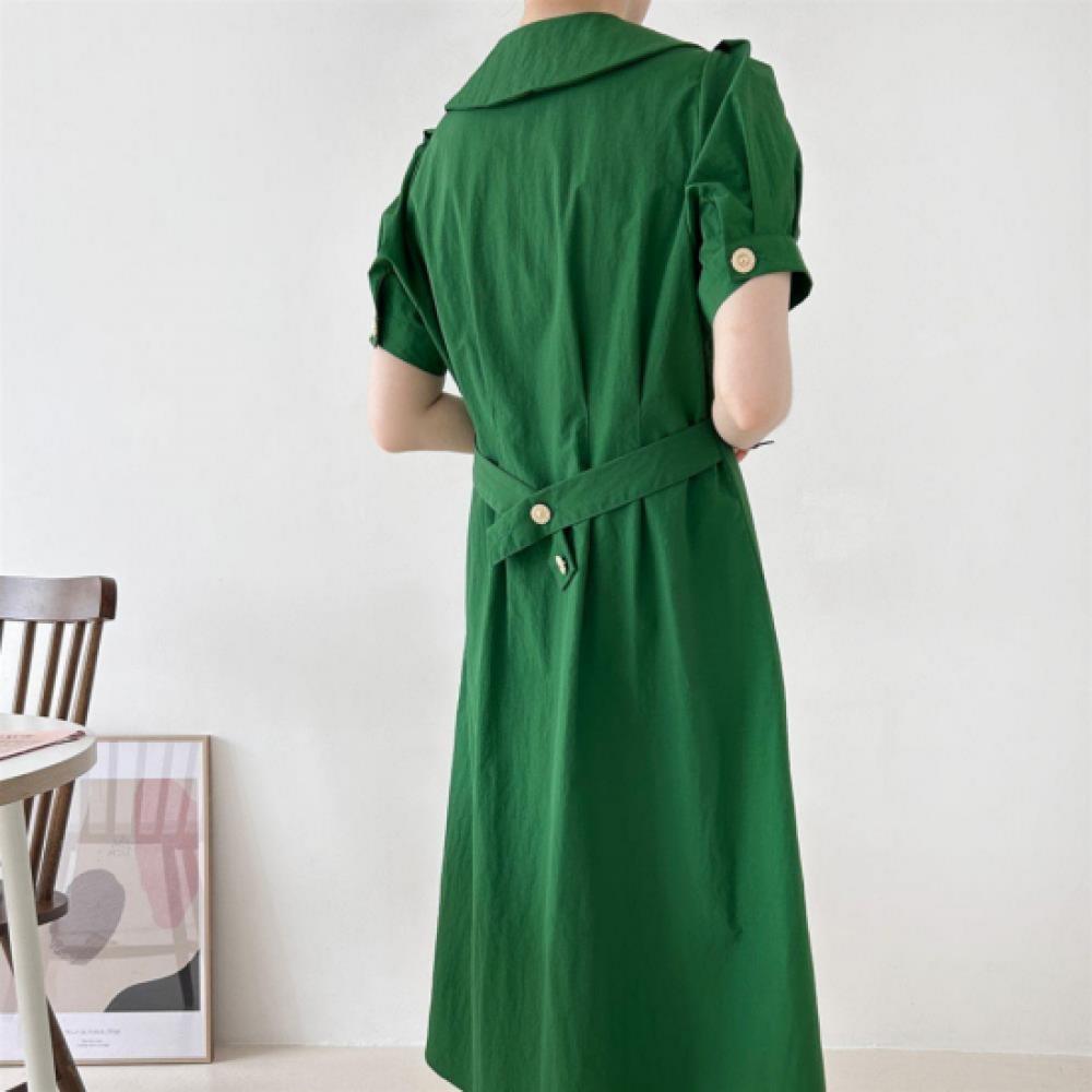 New Arrivals Open Run Women Nylon Slim Fit Collar Puff Long Dress