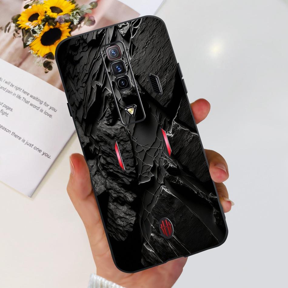 For ZTE Nubia Red Magic 7 7S Pro Case Zte nubia REDMAGIC 7S 7Pro Fashion Cool Pattern Black Silicon Soft Phone Cases