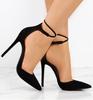 Elegant Women Fashion Suede High Heeled Sandals With Pointed Toe And Bandage Design