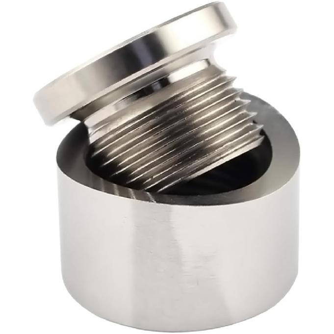 2 Pair M18 X 1.5 Notched Style Bung and Plug, Stainless Steel Fitting Plugs Car Oxygen Sensor Mounting Bungs, Universal Weld Plugs Auto Sensor