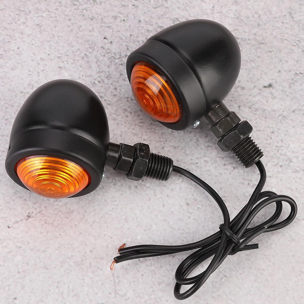 Pair of Turn Signal Indicator Light Black Yellow Steering Lamp Fits for Honda(Small Size)