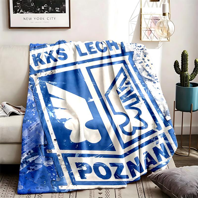 Tematická deka KKS Lech Poznań Vhodná na postele, pohovky a kempování Perfektní pro muže i ženy Pohodlné lůžko po celý rok
