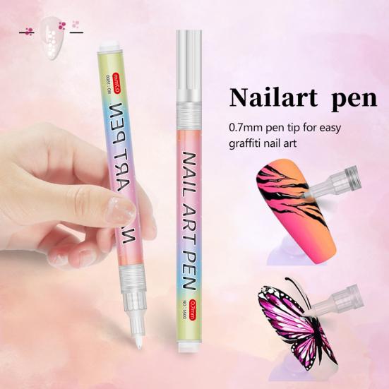 Neglekunst Pennsett DIY Plast Maling Markører for Gelnegler 0,7mm Spiss Doodle Tegnepenner Gave til Nybegynnere og Profesjonelle