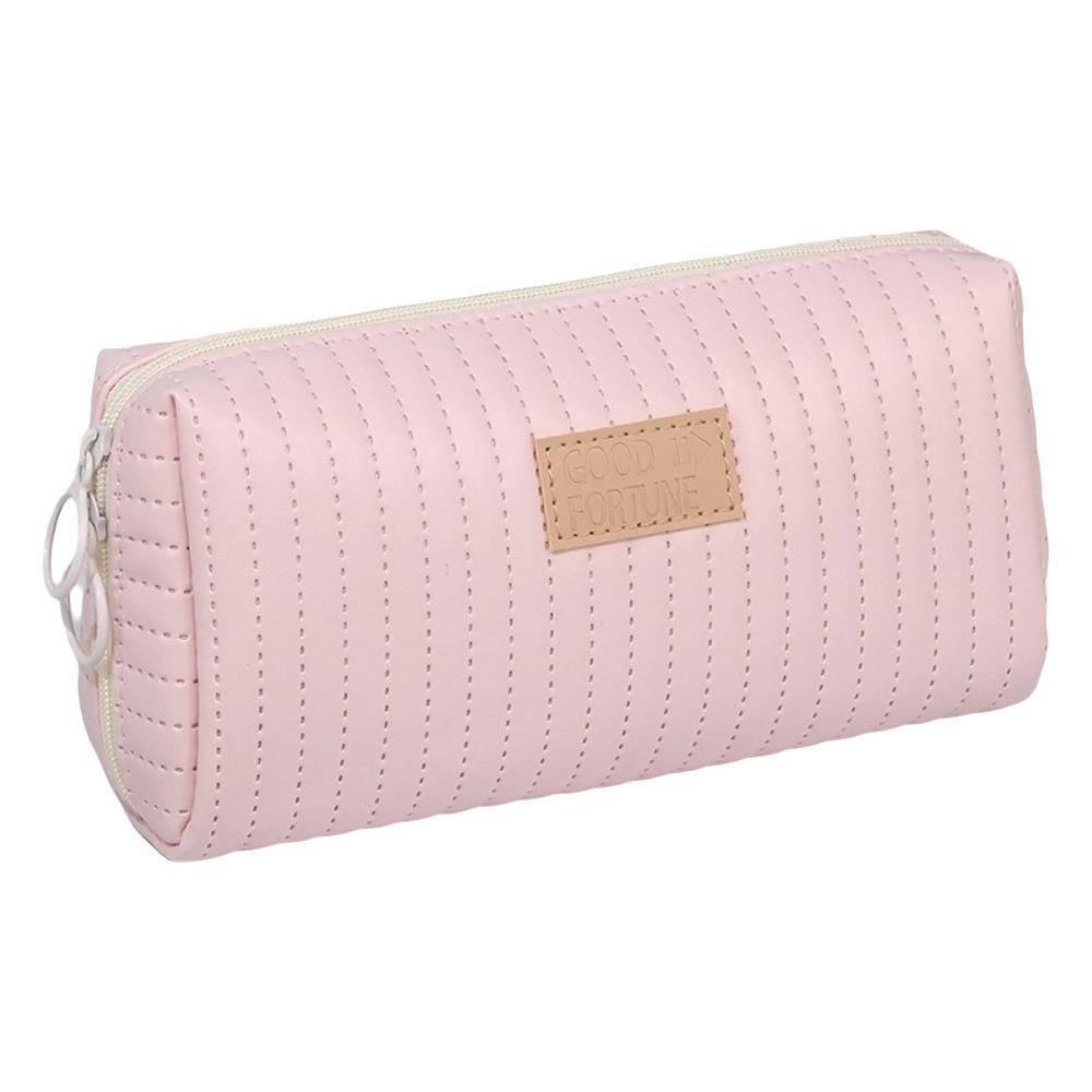 Double Zipper Pen Bag PU Pen Storage Bag New Pencil Pouch  Stationery Supplies