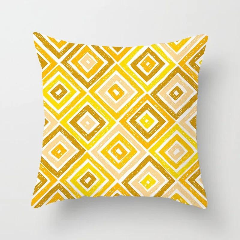 Yellow Flower Pillowcase Office Living Room Home Pillowcase Car Ornaments