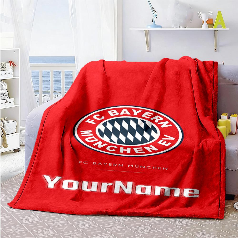 Fc Bayern München 7 Customize Your Name Blanket Gift Customizable Blanket Soft & Cozy Suitable for Seaside Bed Sofa Livingroom All-Season Use