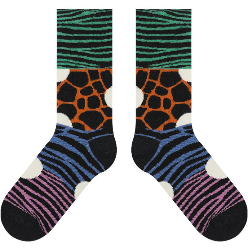 Winter and Autumn Leopard Print Fashion Short Socks for Ladies - Outdoor Anti-Slip and Anti-Odor Colorful Leggings - Mid-Calf Socks