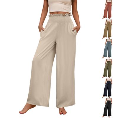 Women'S Sports Fitness Pants Casual Loose Elastic Jogging Pants Straight Wide Leg Pants Casual Pants Yoga Pants