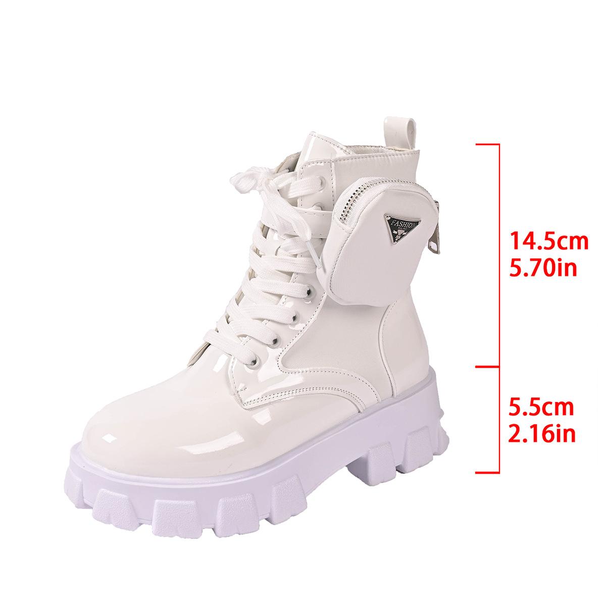 

2024 autumn and winter new foreign trade large size Martin boots short tube with side bag British style fashion platform locomotive women s boots 35 белый