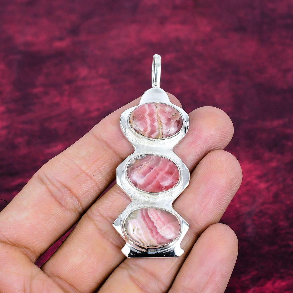 Rhodochrosite Jewelry, 925 Solid Sterling Silver Pendant, Handmade Gemstone Jewelry Pendant, For Memorial Day