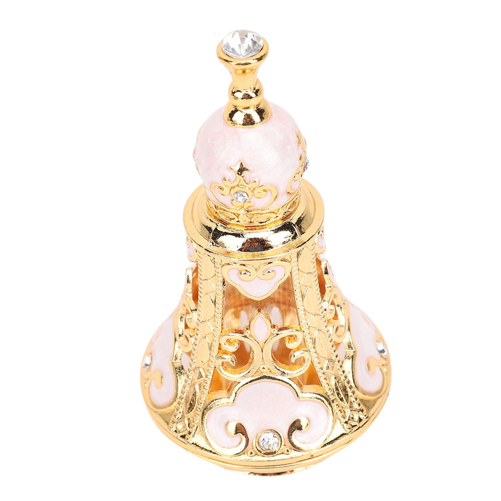 Vintage Perfume Bottle Reusable Zinc Alloy Middle Eastern   Hollow Out Sealed Liquid Bottle