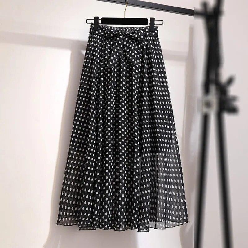 

Женская богемная длинная юбка с цветочным принтом, летние пляжные солнечные юбки, шифоновая юбка с высокой талией и цветочным бантом One Size