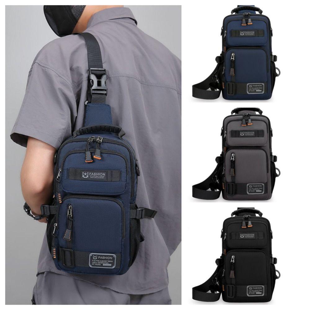 

Shoulder Bag Men Chest Bag Cloth Crossbody Bag Portable Sports Message Bag Travel чорний