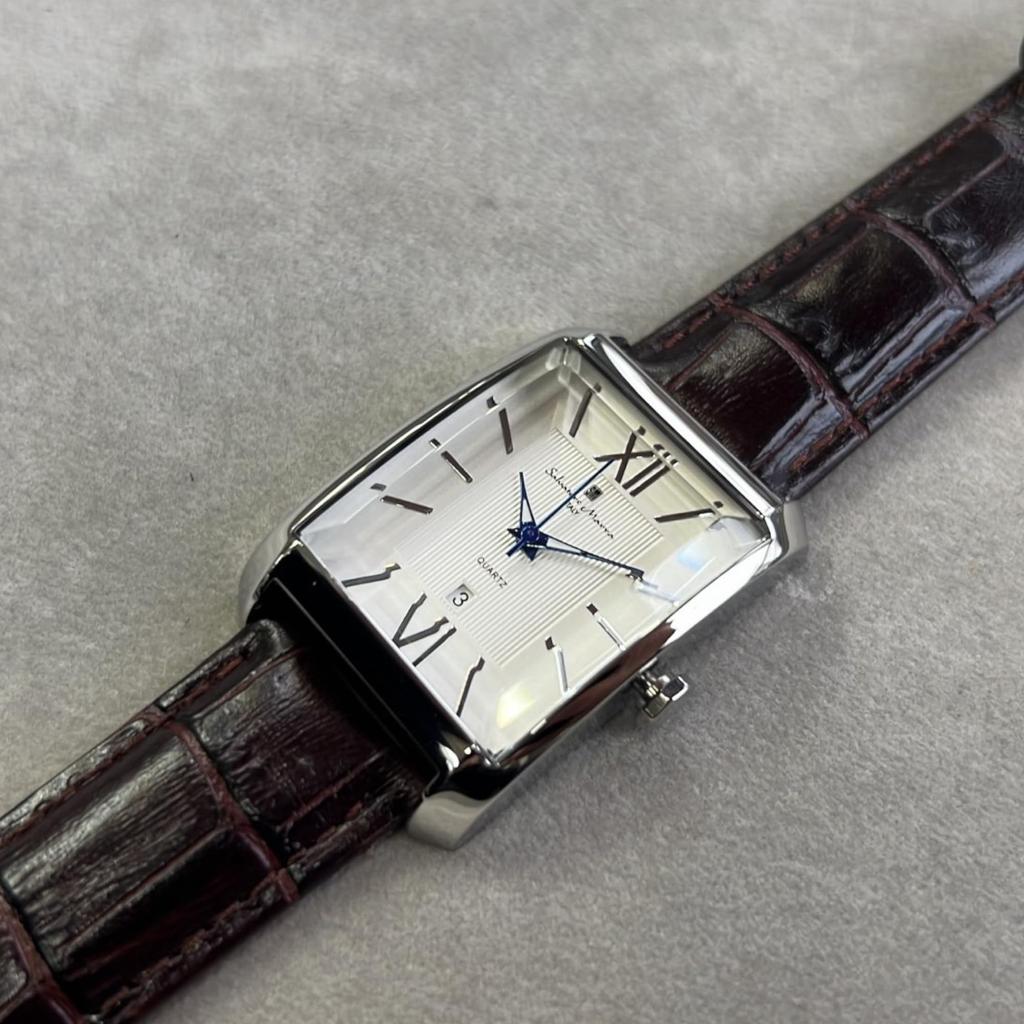 Salvatore Marra Men's and Women's Analog Quartz Watch with White Leather Strap (SSWH) and Cloth Included [Parallel Import]