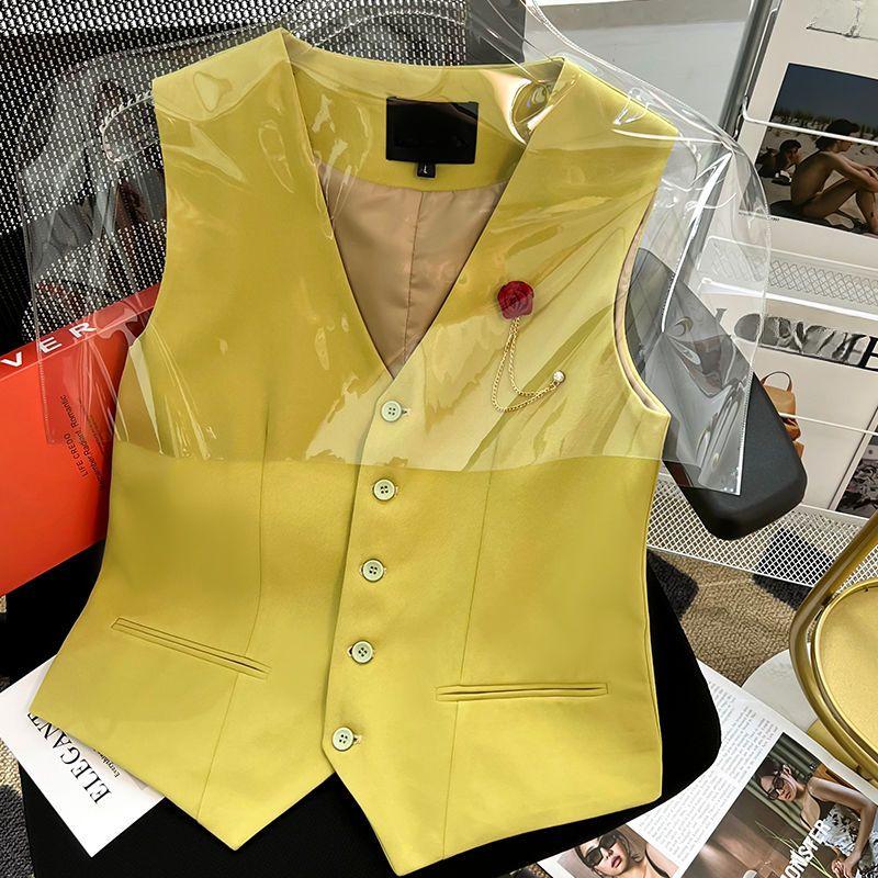 Chic V-neck Single-breasted Vest for Women, Fashionable and Slimming Summer Jacket