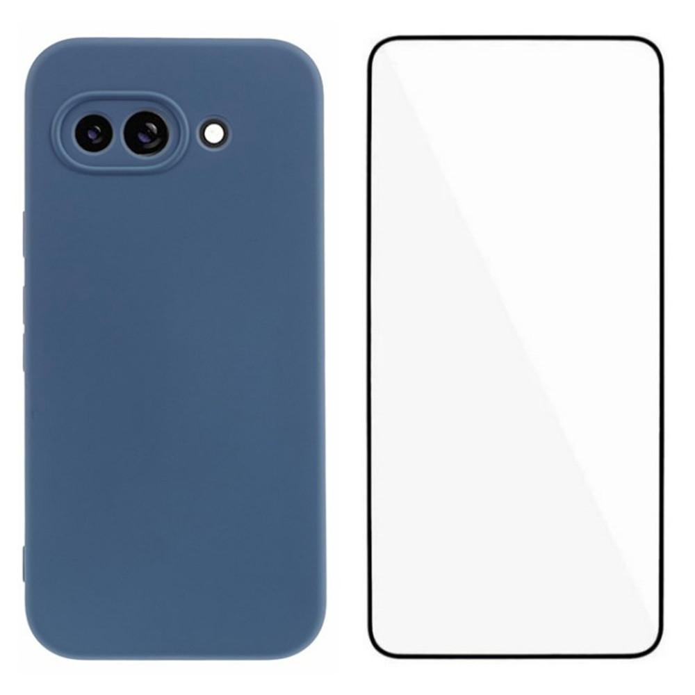 

WANLONFENG Серия RB2 для чехла Google Pixel 9a Мягкий ТПУ чехол для телефона с защитной пленкой Lavender Grey