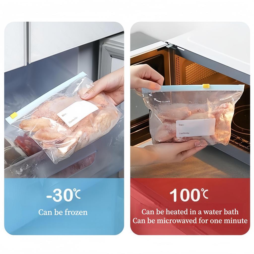 Food Storage Bag Organizer Thickened Sealed Fresh Keeping Zipper Slider Fridge Freezer Storage Bag for Vegetables Fruits Grains Cereals