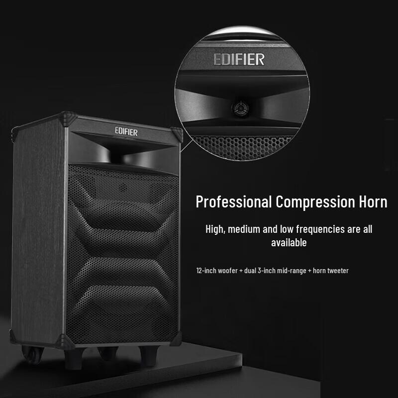 EDIFIER PW312S Dual-Mic 12-Inch Outdoor Karaoke Speaker CN plug (adapter included)