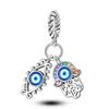 Charms Plata De Ley 925 Evil Blue Eyes Silver Sun Star Elk Dinosaur Flower Charm Women Anniversary DIY Jewelry