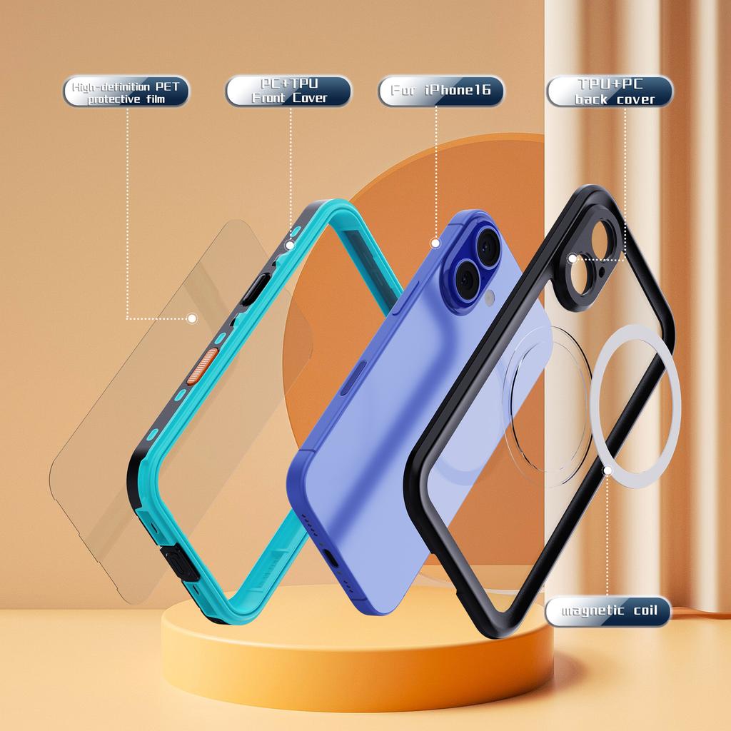 REDPEPPER Dot+ Series For iPhone 16 Phone Case Compatible with MagSafe IP68 Waterproof Clear Phone Cover