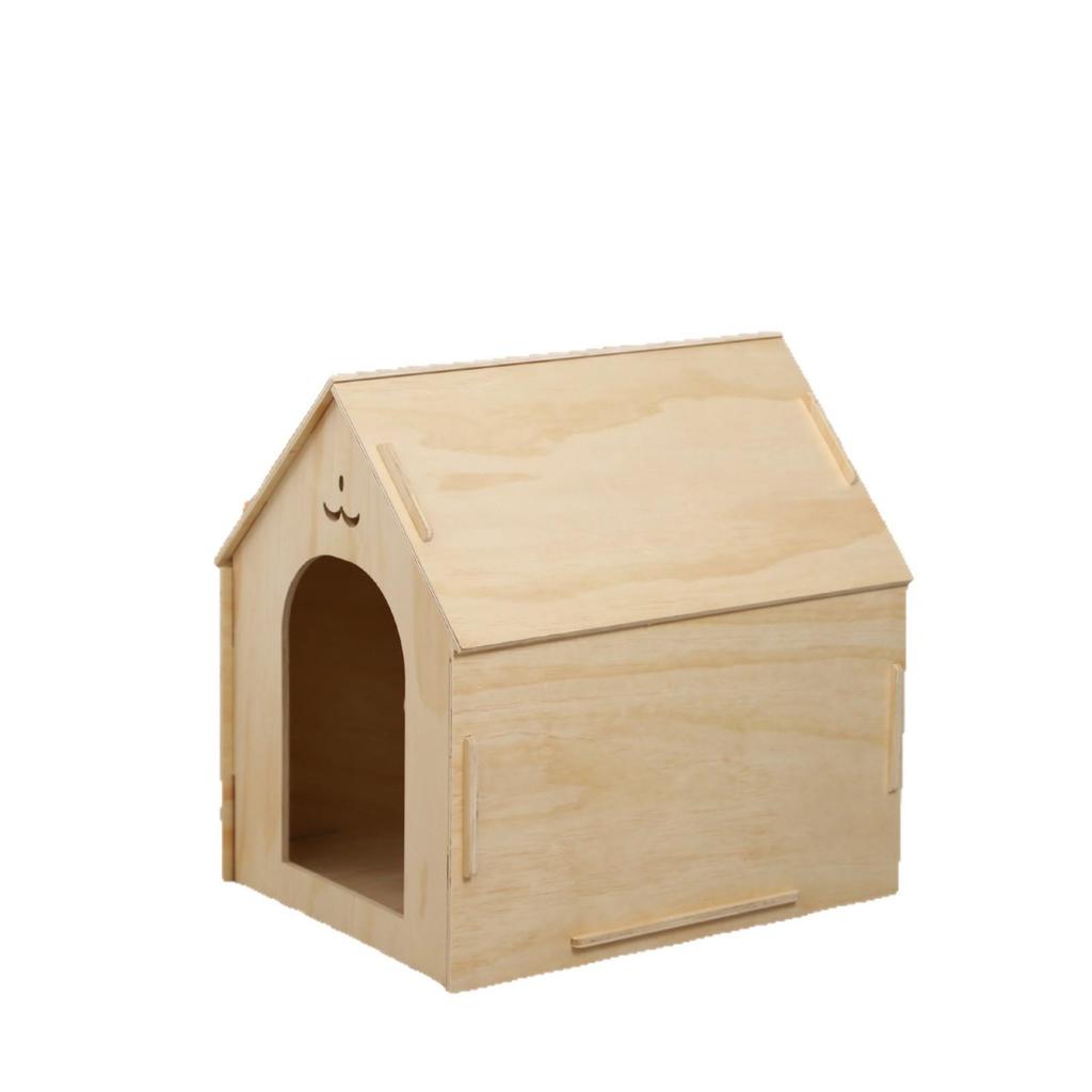 Four Seasons Wooden Pet House: Indoor/Outdoor Cat & Small Dog Bed