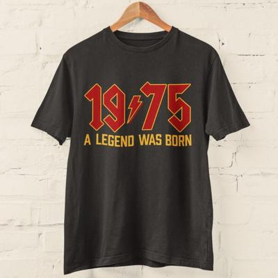 ZX Tee 50th Birthday T Shirt 2025 1975 A Legend Was Born Retro Heavy Metal Rock Music Style Fiftieth Gifts for Him Personality Tops