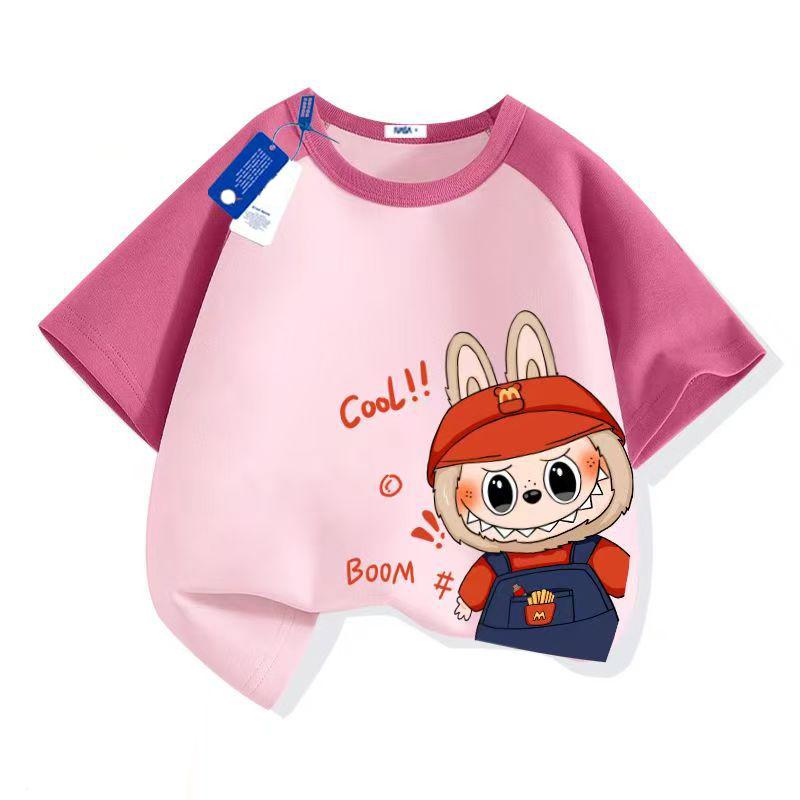 LABUBU Child Casual 3D Print Cartoon Anime Kids T-Shirt Summer Short Sleeve Tee Girl Boy T-Shirt Tops