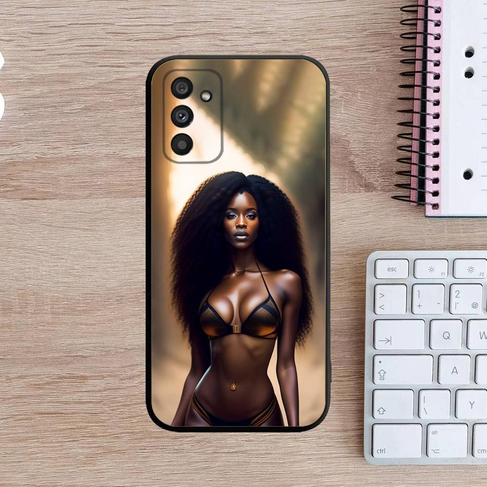 

Чехол для телефона с рисунком афро-девочек для Samsung Galaxy A13, A21s, A22, A31, A32, A52, A53, A71, A80, A91, мягкий черный чехол Samsung a41
